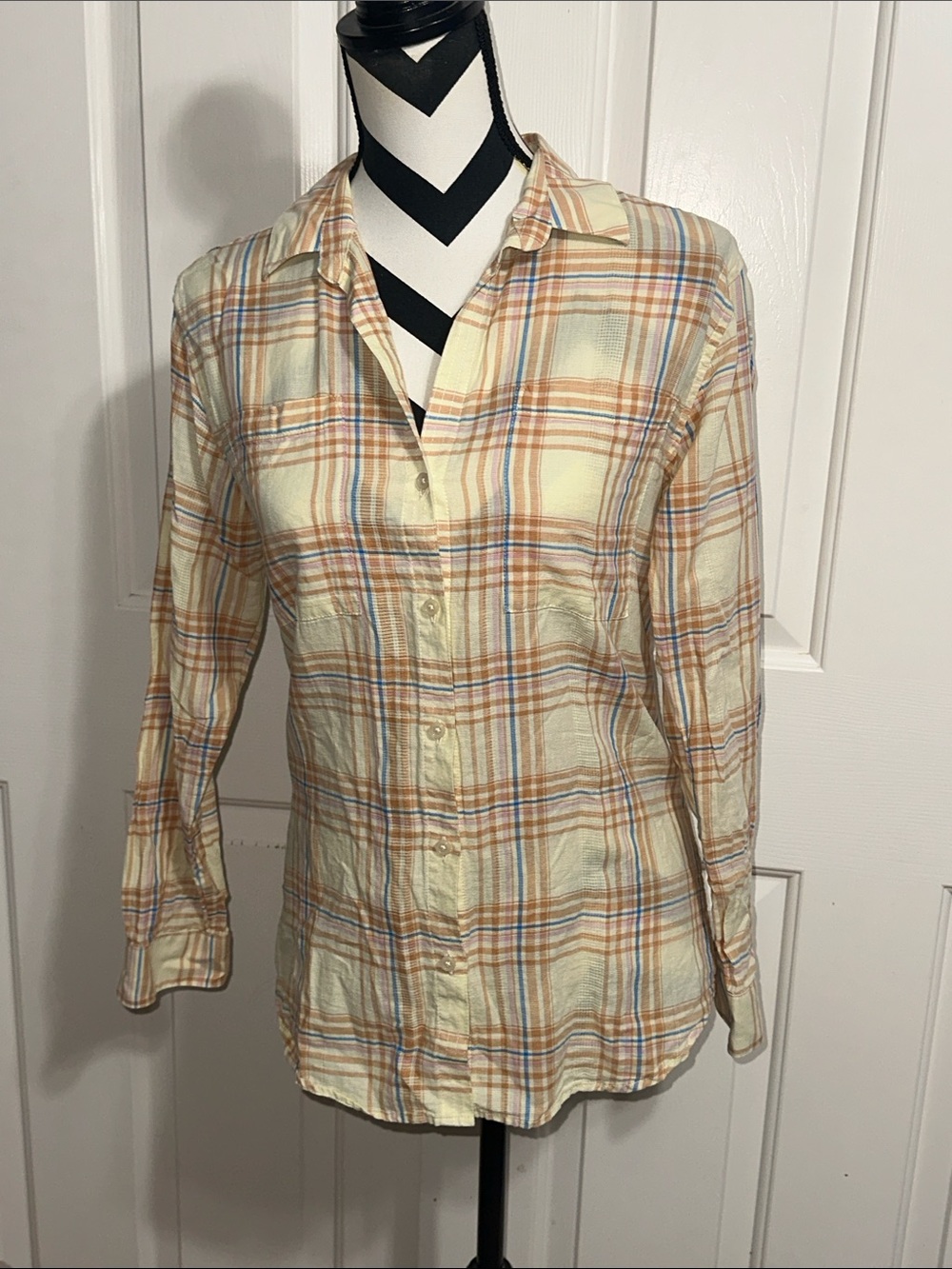 Patagonia Organic Cotton Yellow Plaid Button-Down Shirt